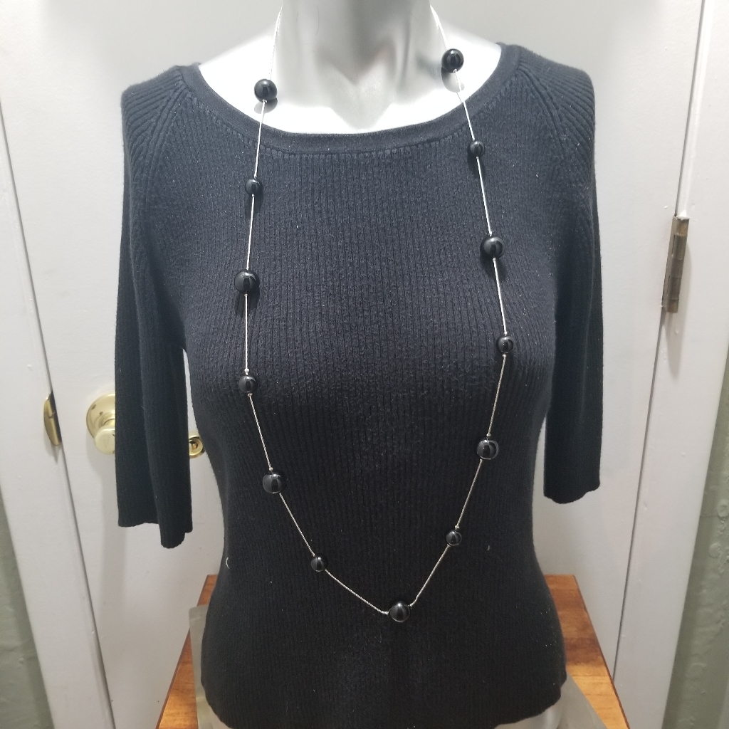 Express Silver Tone Chain And Beaded Necklace 15$